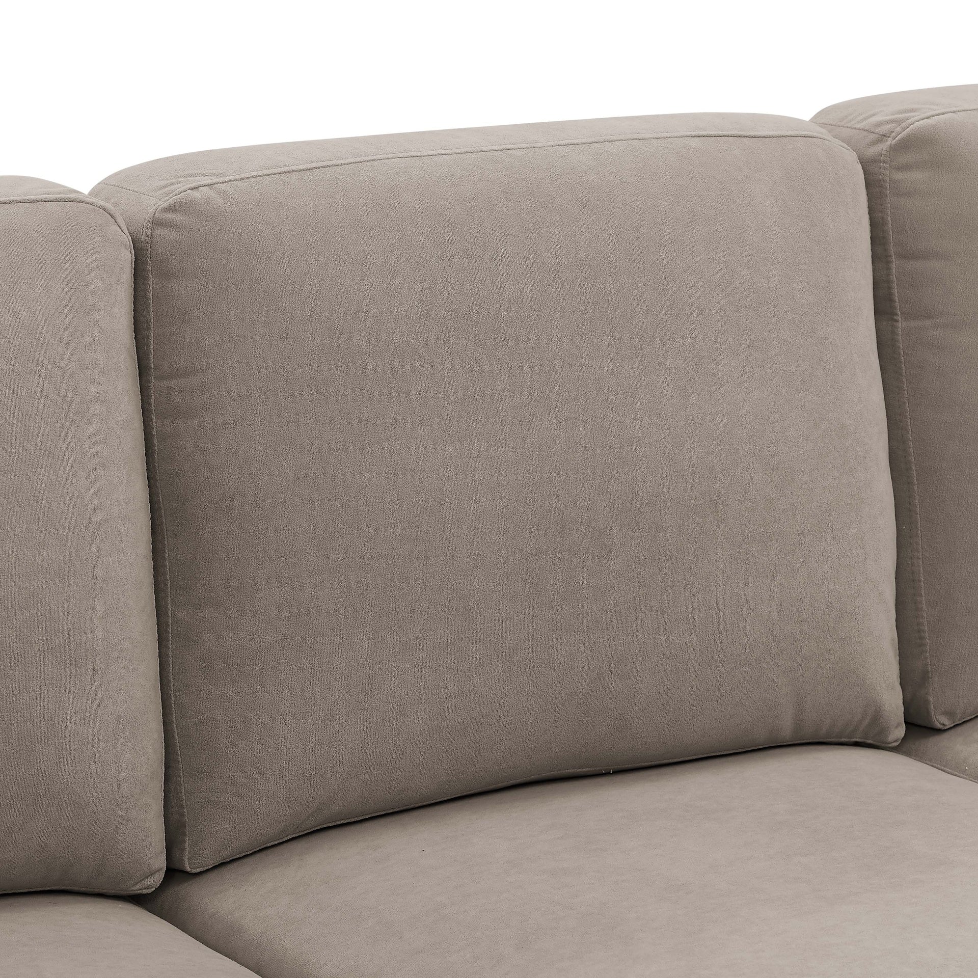 Polyester Blend Upholstered U-Shape Sectional with Metal Legs