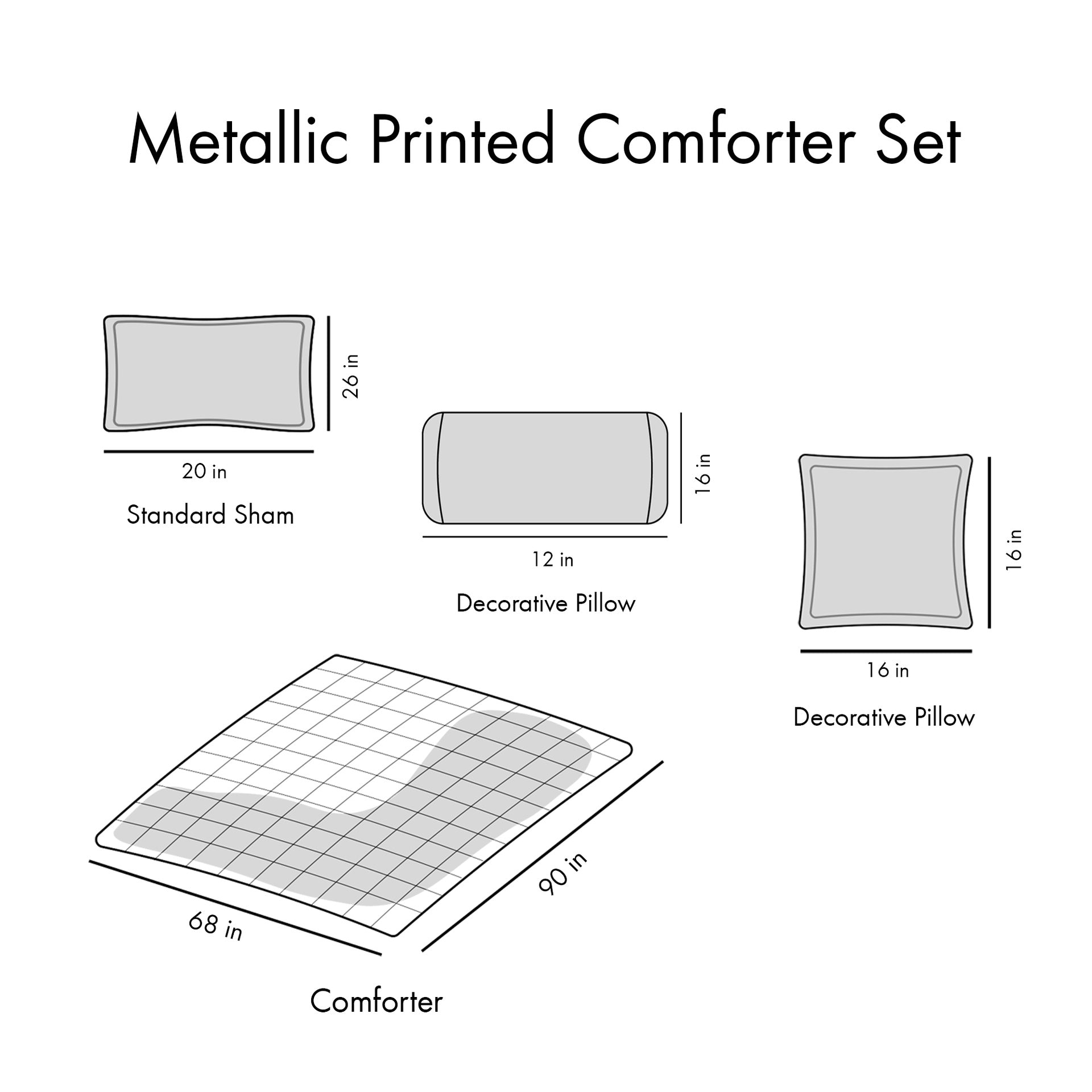 Twin/Twin XL Metallic Printed Comforter Set