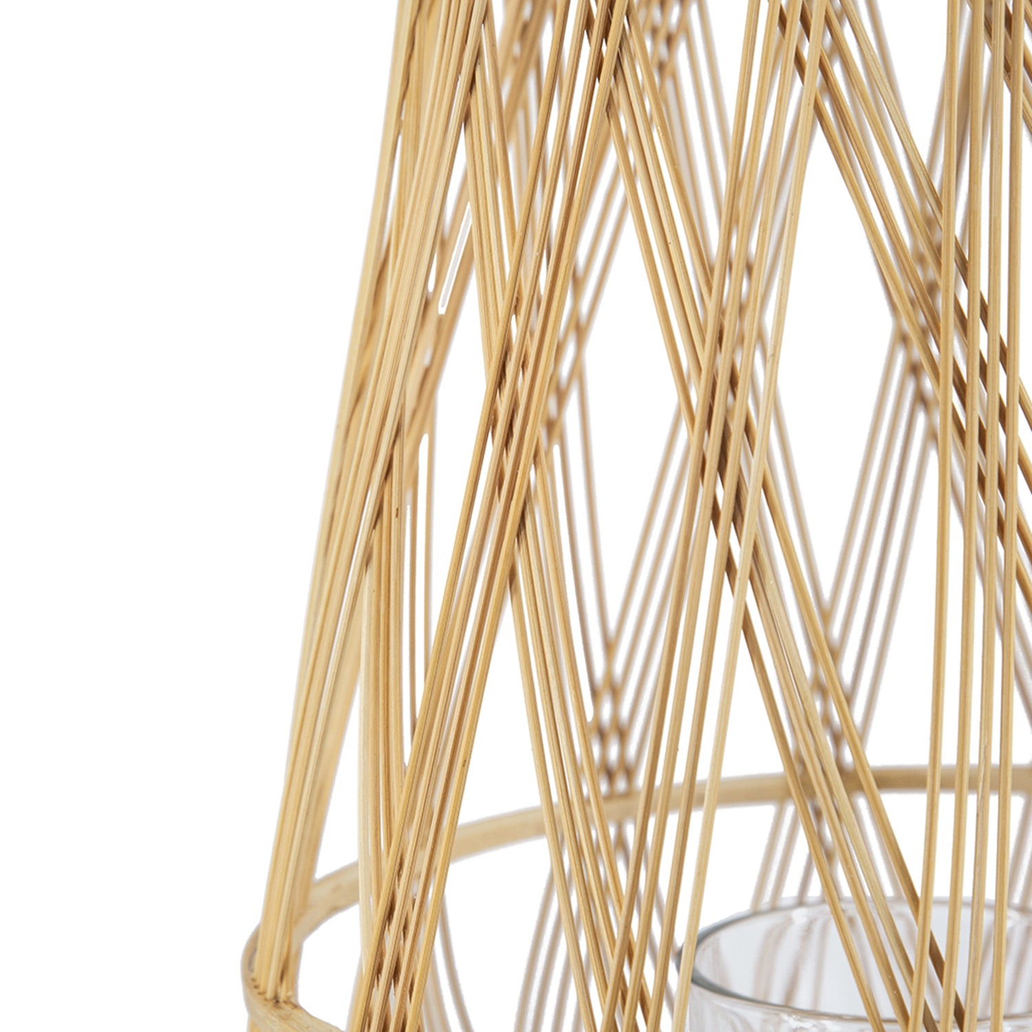 D9.5x13.5" Sienna Bamboo Lantern with Rope Handle
