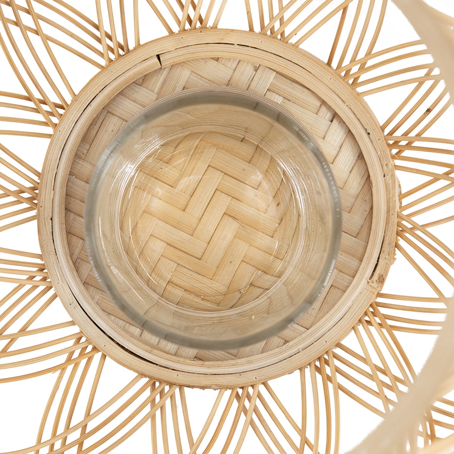 D9.5x13.5" Sienna Bamboo Lantern with Rope Handle