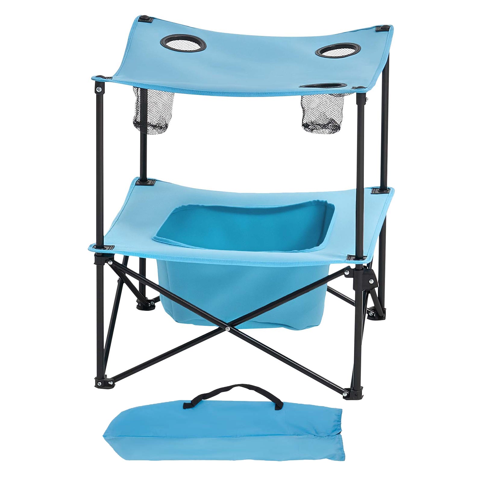 Folding Portable Camping Table Oxford Outdoor Picnic Square Table 4 Cup Holders