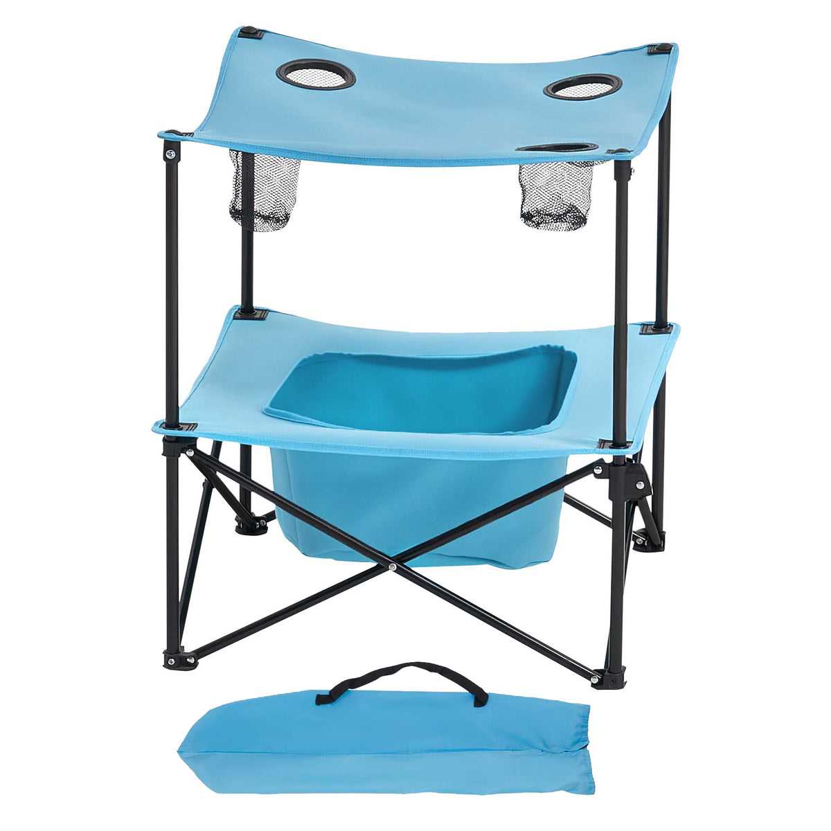 Folding Portable Camping Table Oxford Outdoor Picnic Square Table 4 Cup Holders