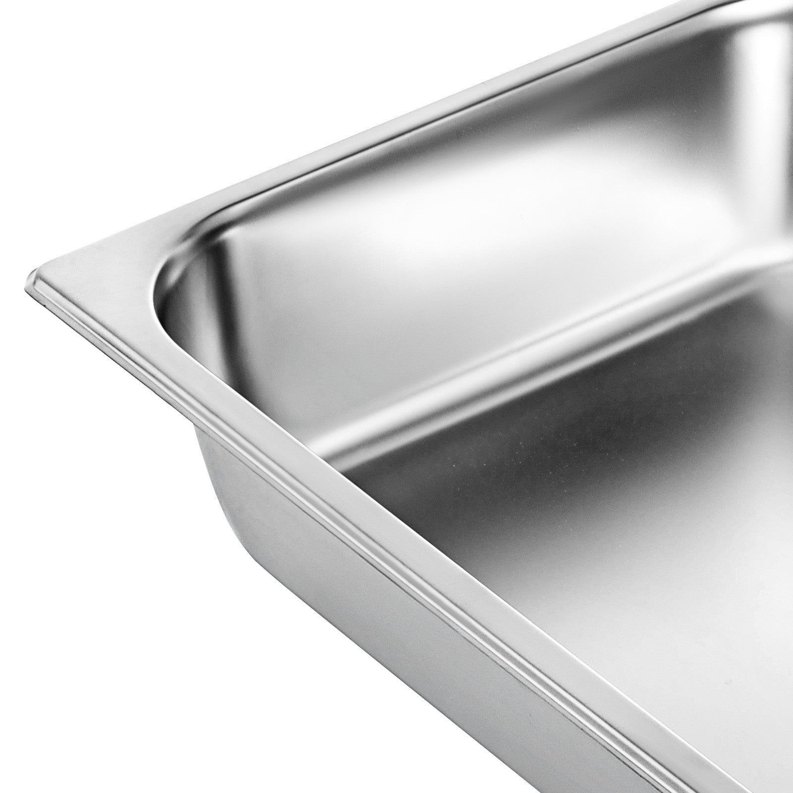 4 Pack Steam Table Pans 20.9 x 12.8 x 3.9 Inch Deep Steam Table Pan Full Size 13L Deep Food Container Stainless Steel Oven Tray Hotel Pans Anti-Jam Steam Table Food Pan