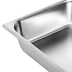 4 Pack Steam Table Pans 20.9 x 12.8 x 3.9 Inch Deep Steam Table Pan Full Size 13L Deep Food Container Stainless Steel Oven Tray Hotel Pans Anti-Jam Steam Table Food Pan