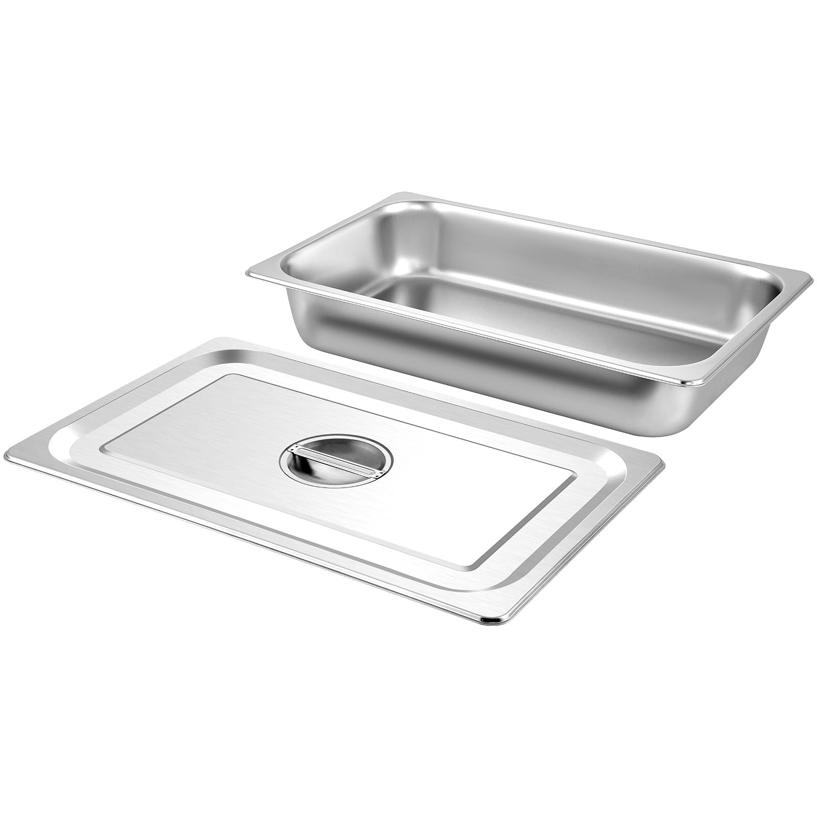4 Pack Steam Table Pans 20.9 x 12.8 x 3.9 Inch Deep Steam Table Pan Full Size 13L Deep Food Container Stainless Steel Oven Tray Hotel Pans Anti-Jam Steam Table Food Pan