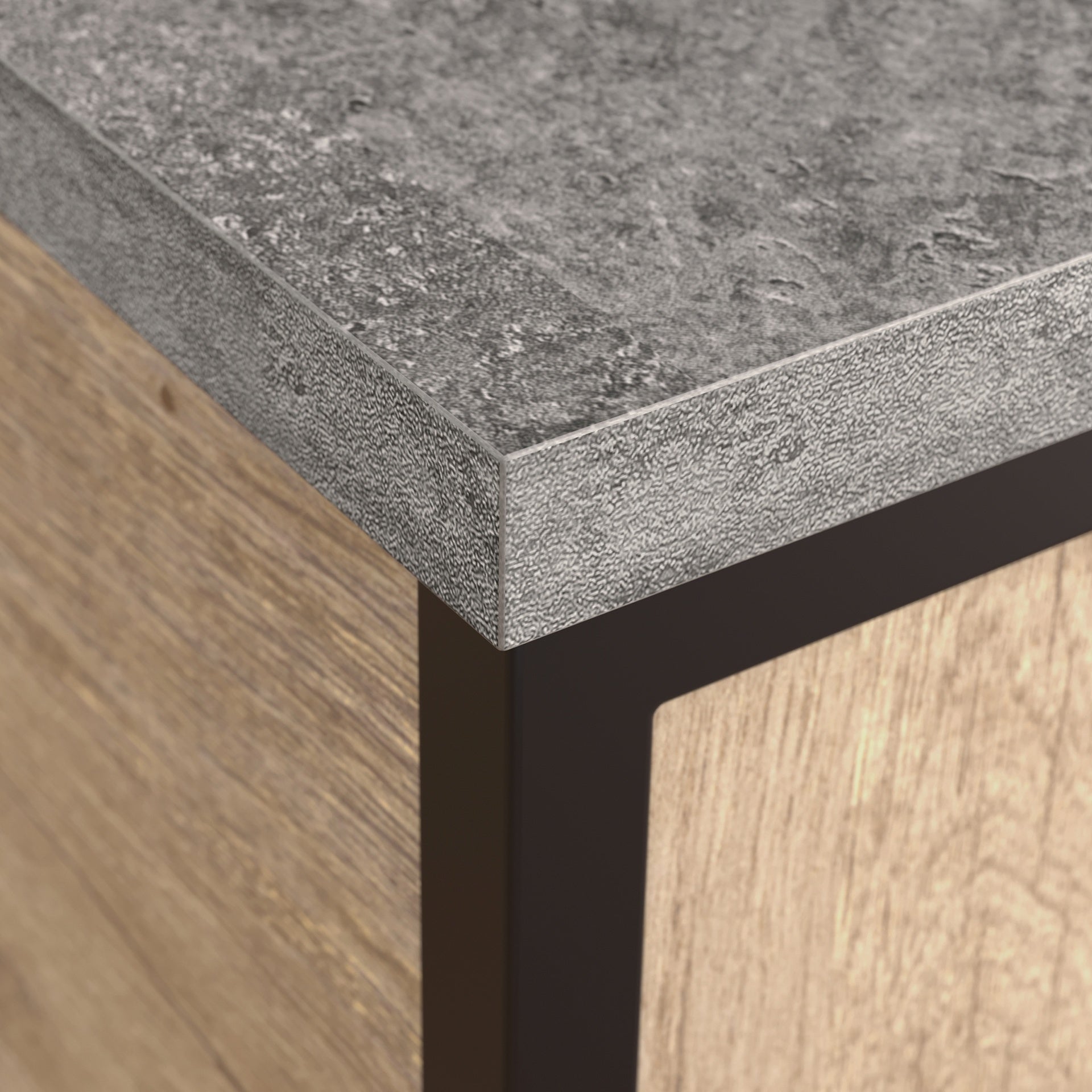 Lateral File with Large Drawers, Brown finish