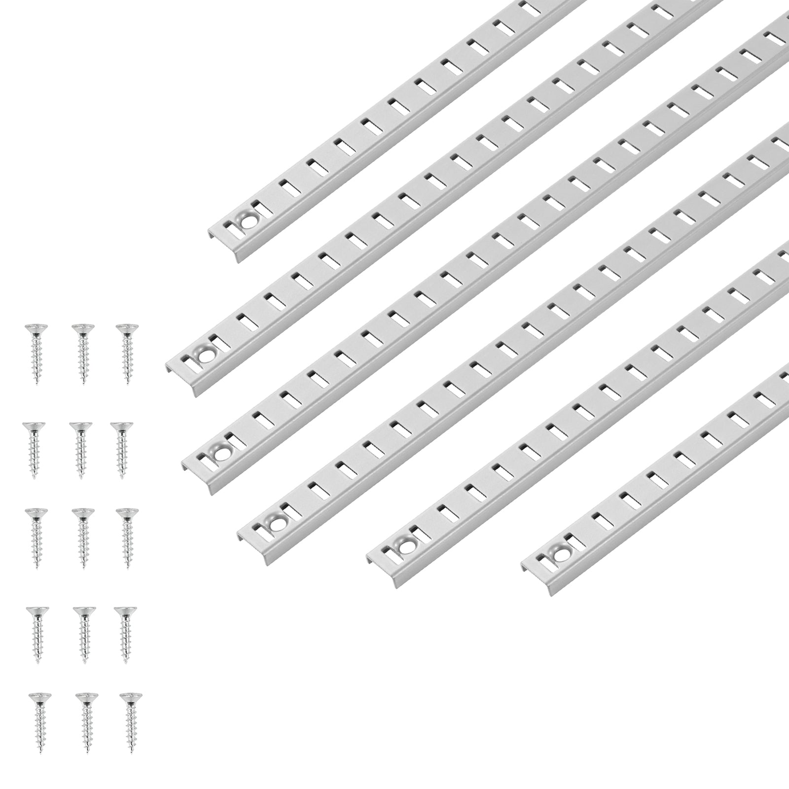 Shelf Track 36.3-inch 6 Pack Adjustable Steel Wall Mounted Shelf Pilaster
