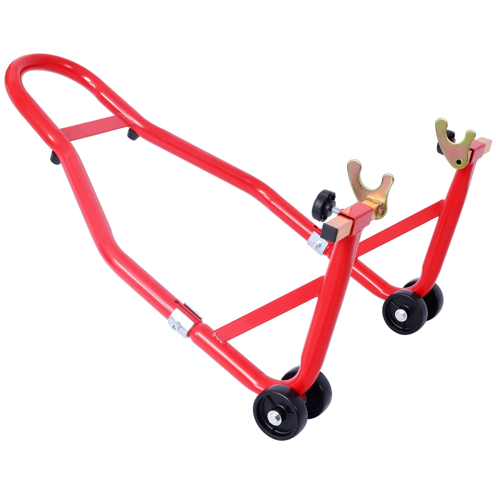 Motorcycle Stand 1000LB Sport Bike Front and Rear Wheel Lift Swingarm Paddock Stands Black U   red
