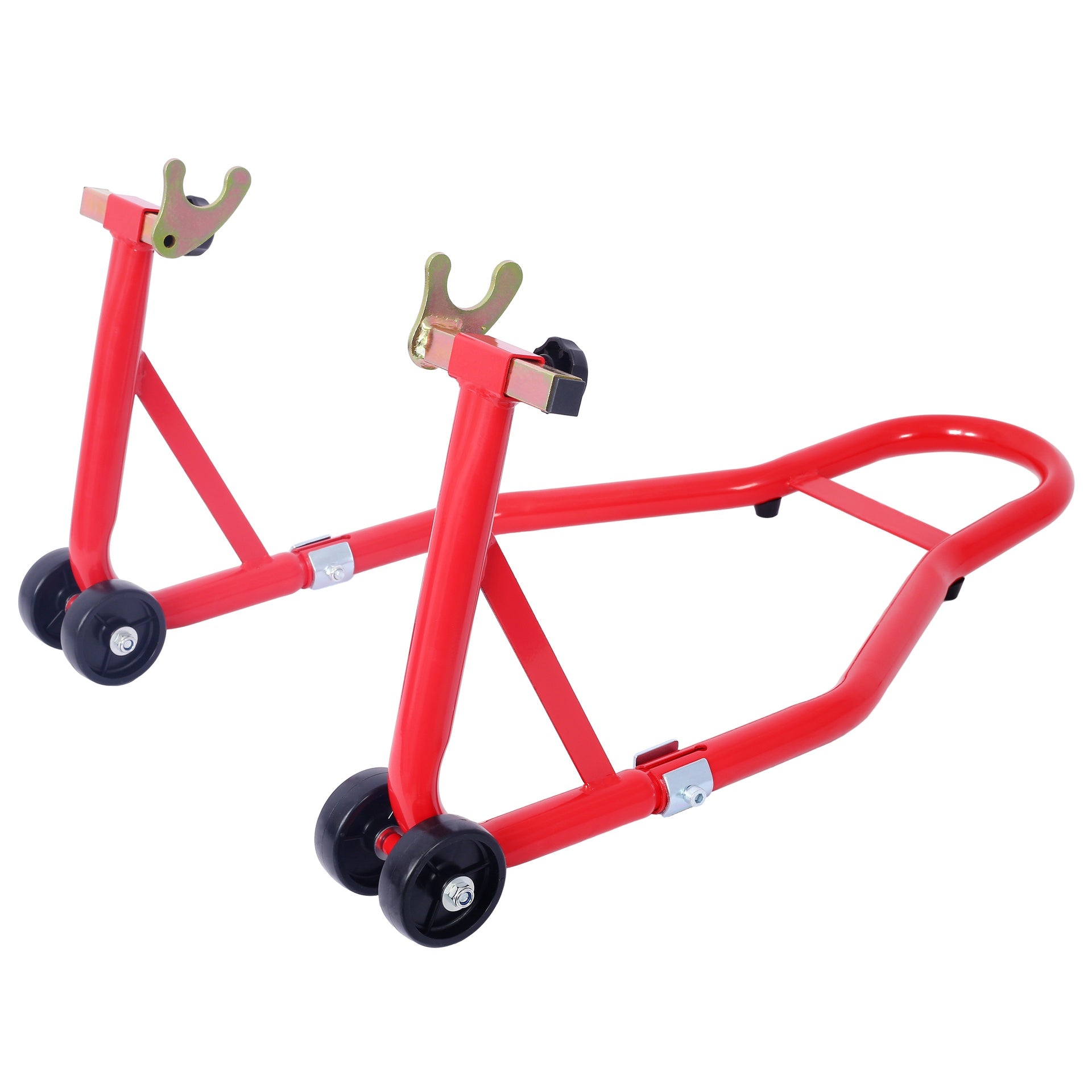 Motorcycle Stand 1000LB Sport Bike Front and Rear Wheel Lift Swingarm Paddock Stands Black U   red