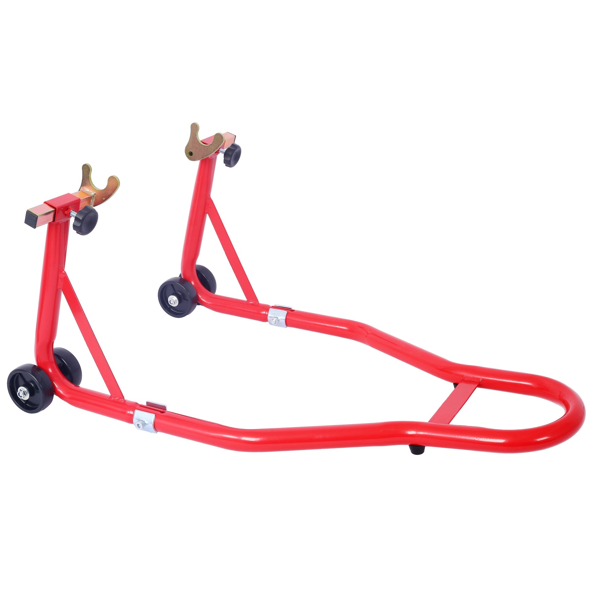 Motorcycle Stand 1000LB Sport Bike Front and Rear Wheel Lift Swingarm Paddock Stands Black U   red