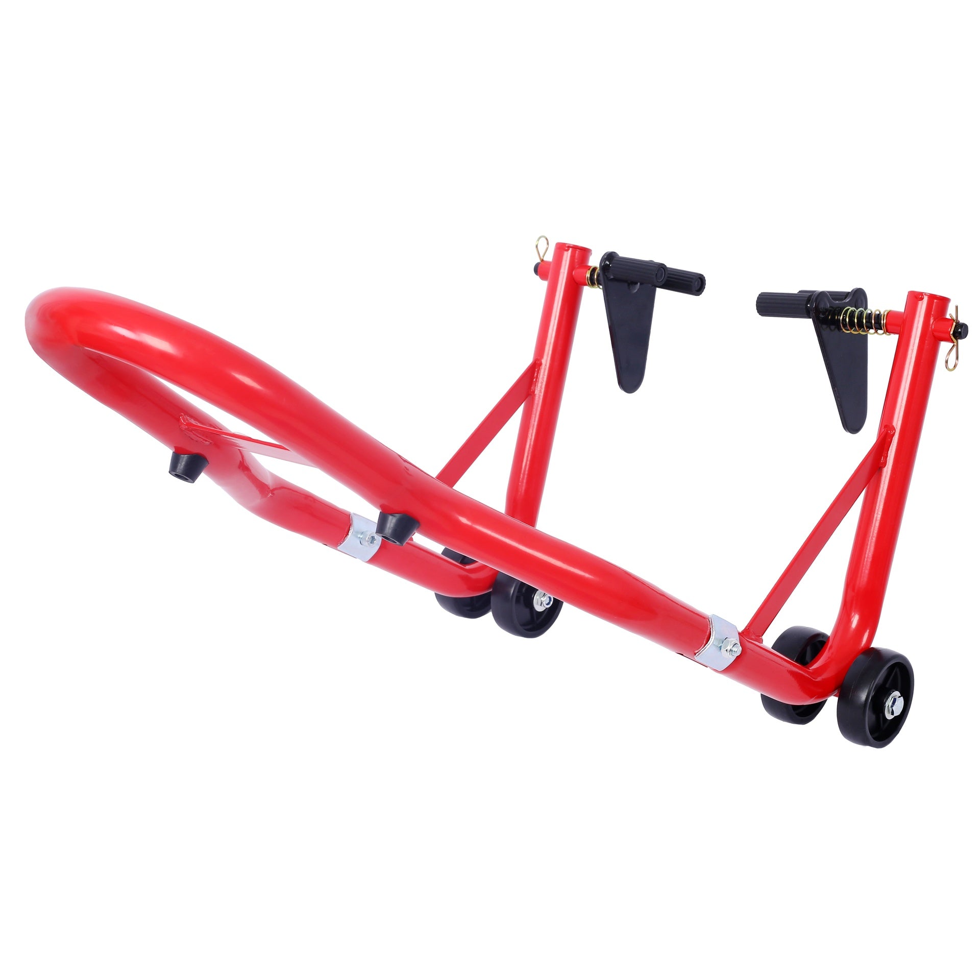 Motorcycle Stand 1000LB Sport Bike Front and Rear Wheel Lift Swingarm Paddock Stands Black U   red
