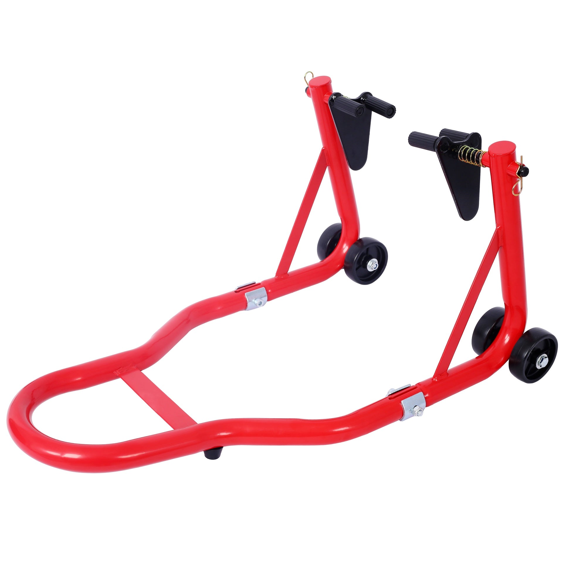 Motorcycle Stand 1000LB Sport Bike Front and Rear Wheel Lift Swingarm Paddock Stands Black U   red