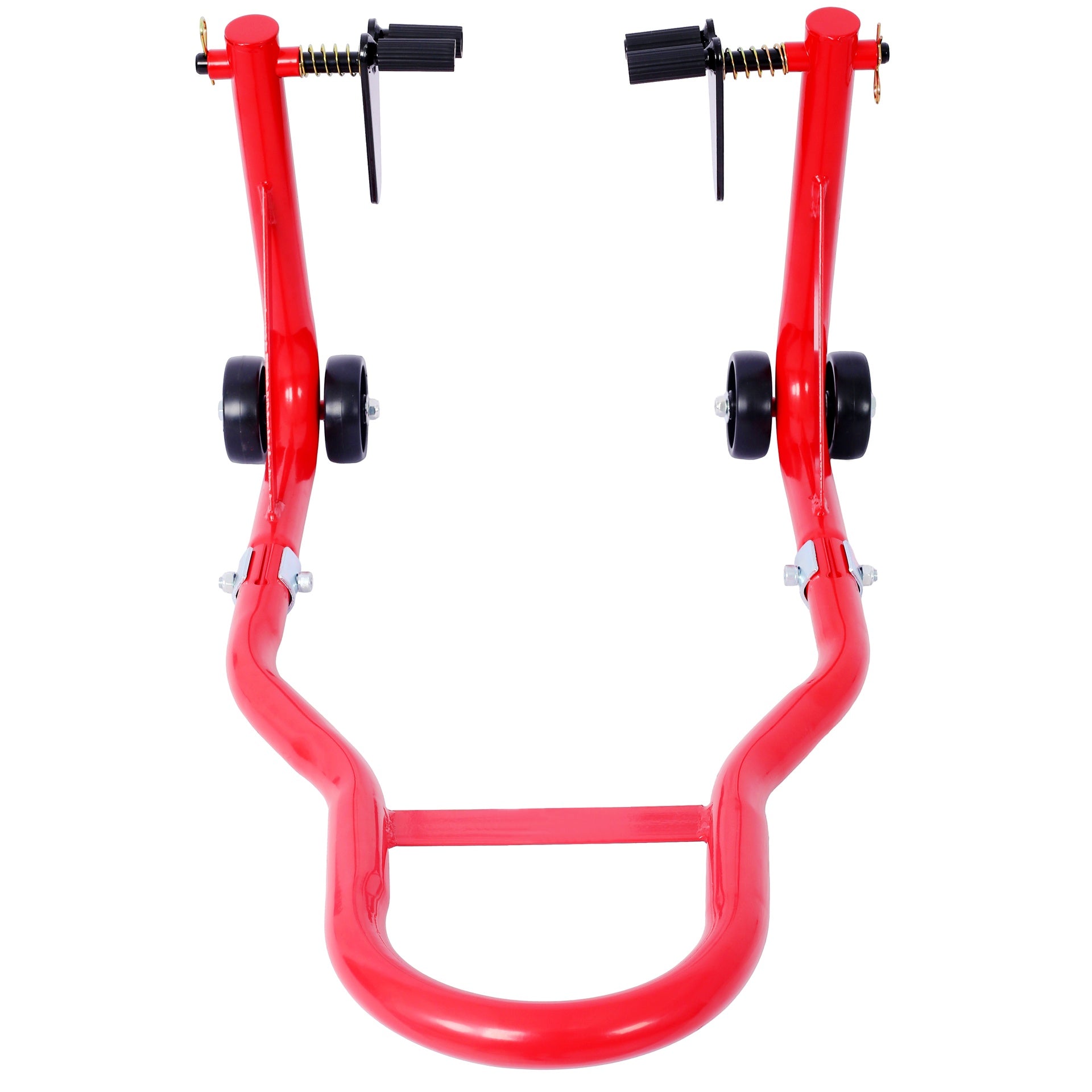 Motorcycle Stand 1000LB Sport Bike Front and Rear Wheel Lift Swingarm Paddock Stands Black U   red