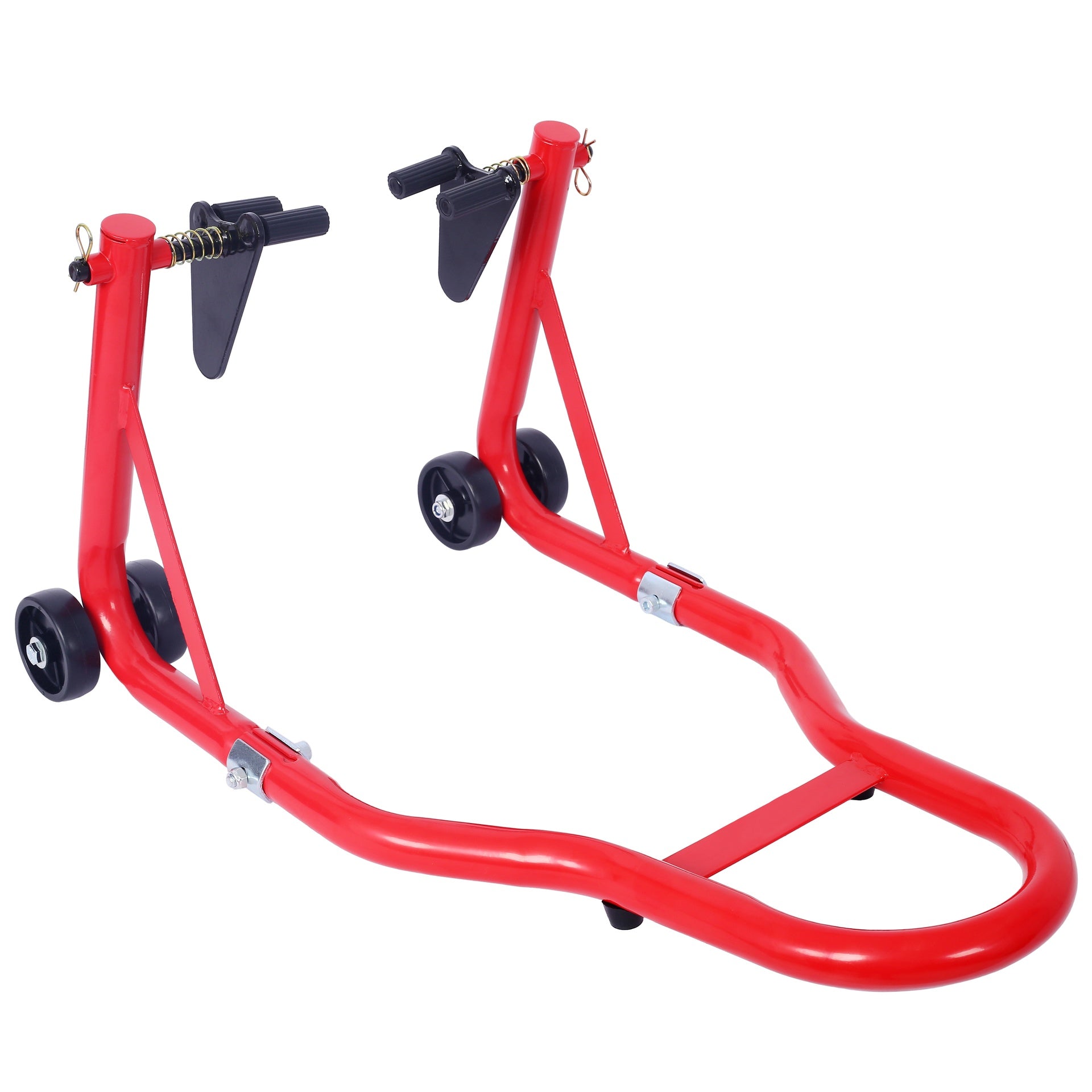 Motorcycle Stand 1000LB Sport Bike Front and Rear Wheel Lift Swingarm Paddock Stands Black U   red