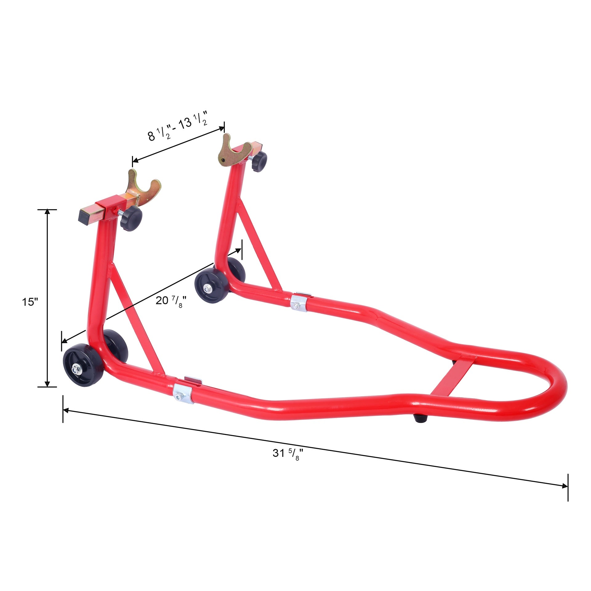 Motorcycle Stand 1000LB Sport Bike Front and Rear Wheel Lift Swingarm Paddock Stands Black U   red