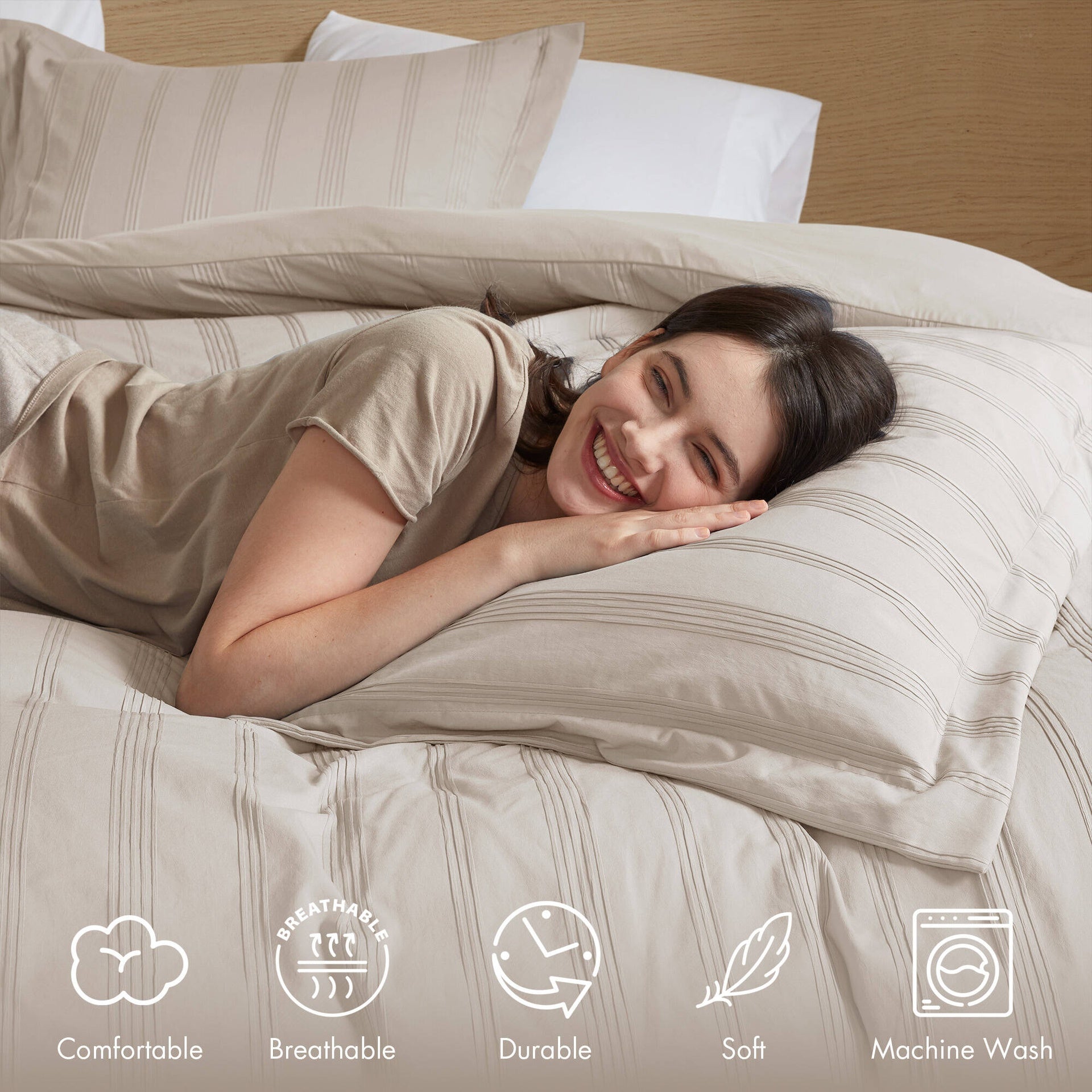 7-Piece King Woven Striped Comforter Set