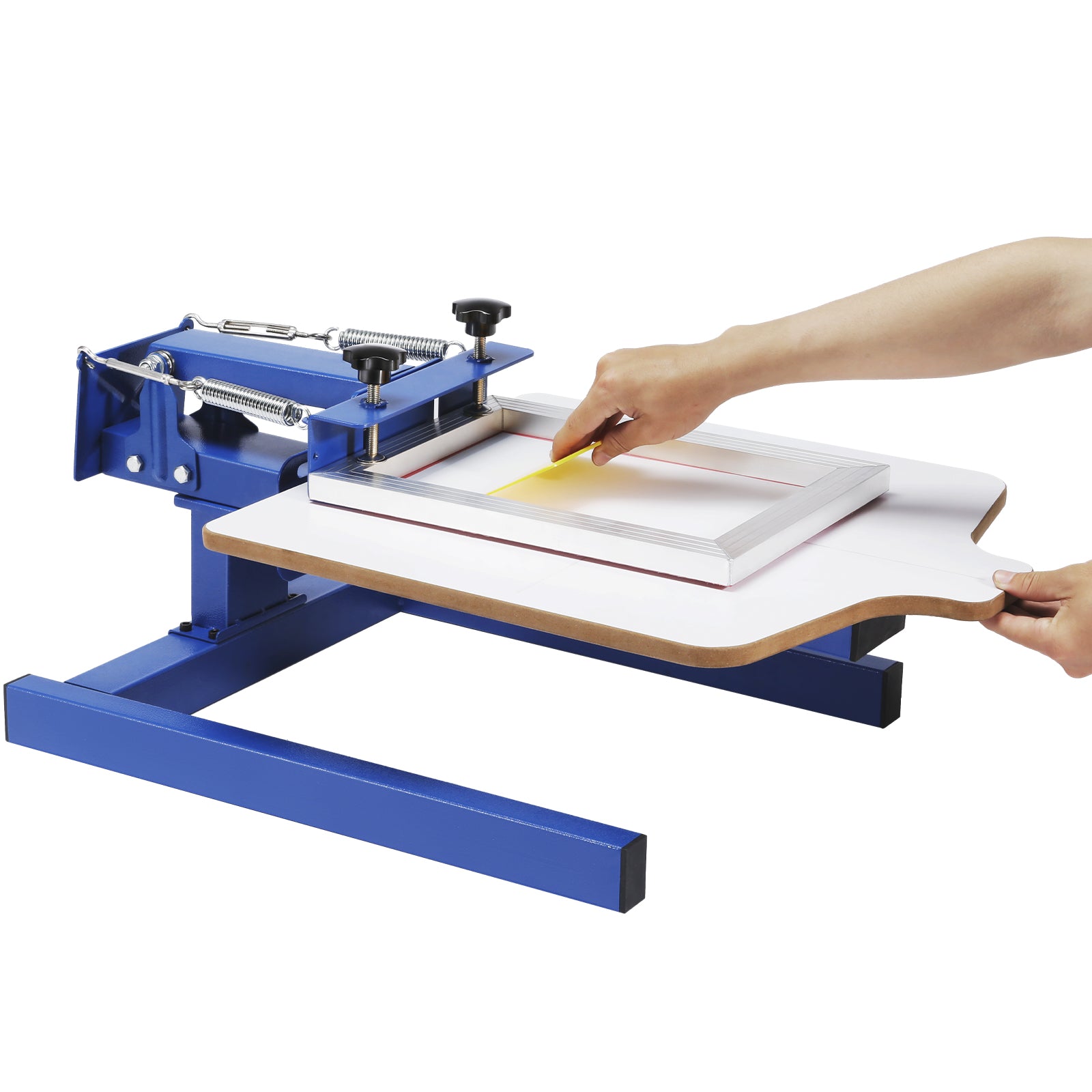 Screen Printing Machine, 1 Color 1 Station Silk Screen Printing Press, 21.2x17.7in Screen Printing Press, Double-layer Positioning Pallet, Adjustable Tension for T-shirt DIY Printing