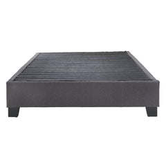 Modern Contempo King Upholstered Bed Platform Base, Charcoal Grey