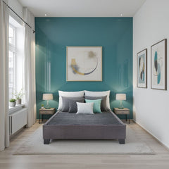 Modern Contempo King Upholstered Bed Platform Base, Charcoal Grey