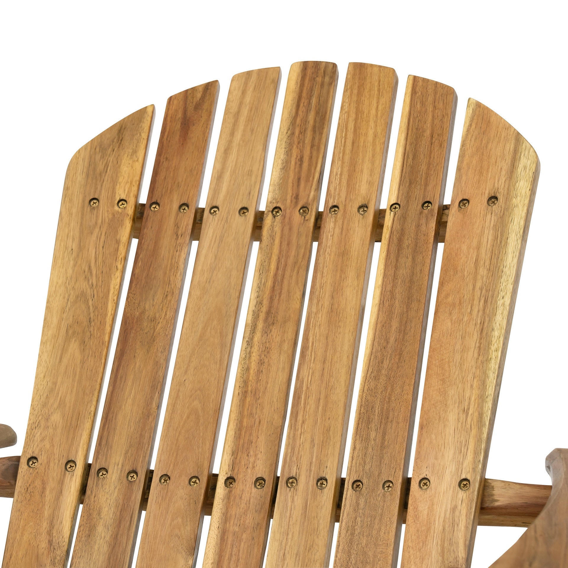 Folding Adirondack Chair Outdoor Wooden Accent Furniture Fire Pit Lounge Chairs,Foldable Design for Patio & Garden Relaxation with Slatted Back & Wide Armrests- Teak Finis