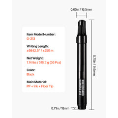 Dry Erase Markers 36 Count Black Whiteboard Markers Chisel Tip Low Odor