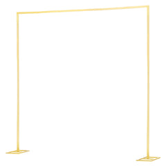 Arch Backdrop Stand, 8 x 8 ft, Stable Structure, Easy Assembly, Square Gold Metal Arch Backdrop Stand for Wedding, Birthday Party, Graduation, Holiday Celebration, and Ceremony Decoration