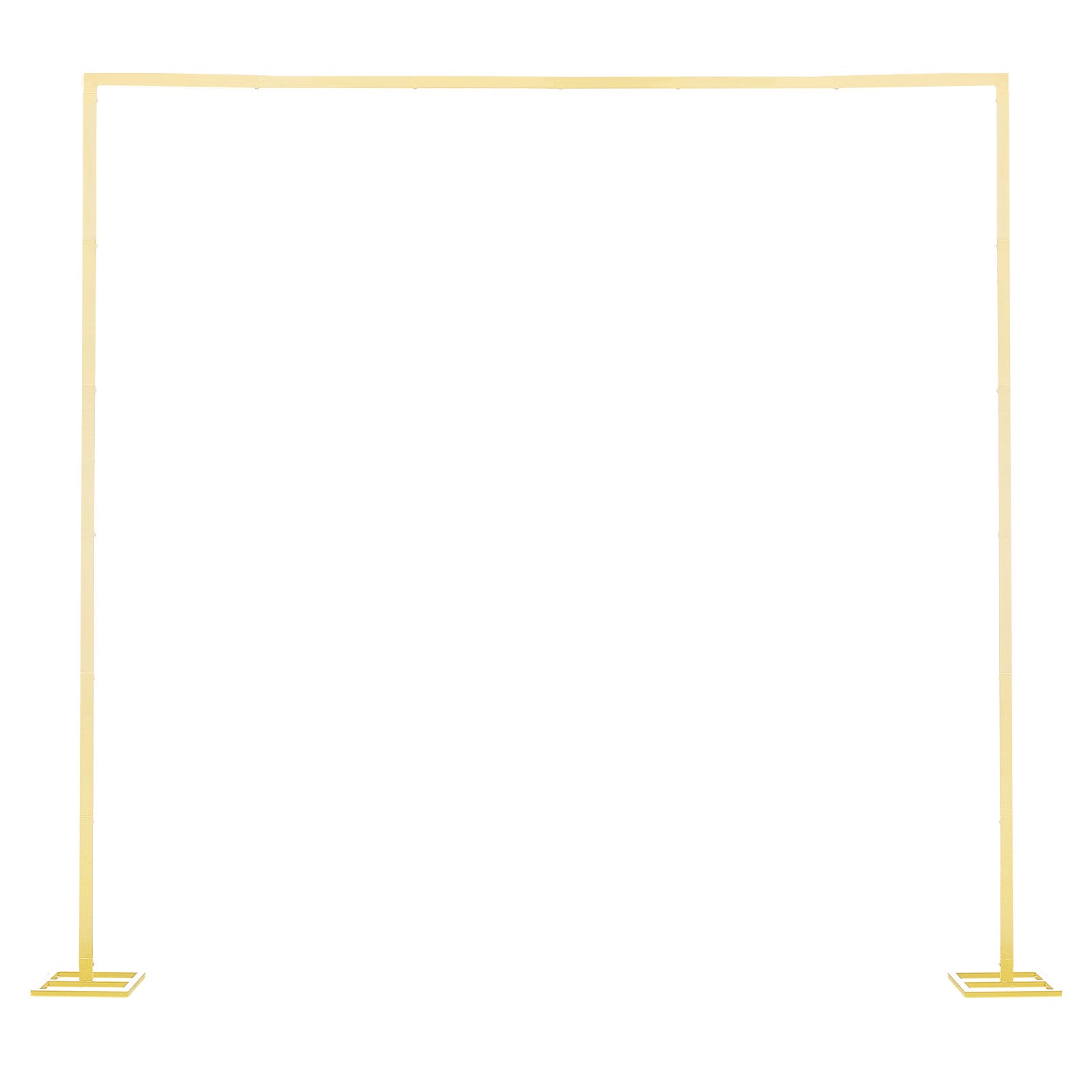 Arch Backdrop Stand, 8 x 8 ft, Stable Structure, Easy Assembly, Square Gold Metal Arch Backdrop Stand for Wedding, Birthday Party, Graduation, Holiday Celebration, and Ceremony Decoration