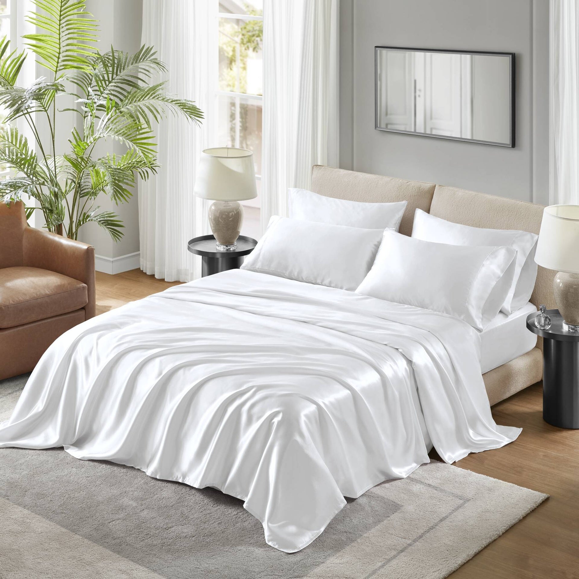 4 PCS Twin Luxury Sheet Set White