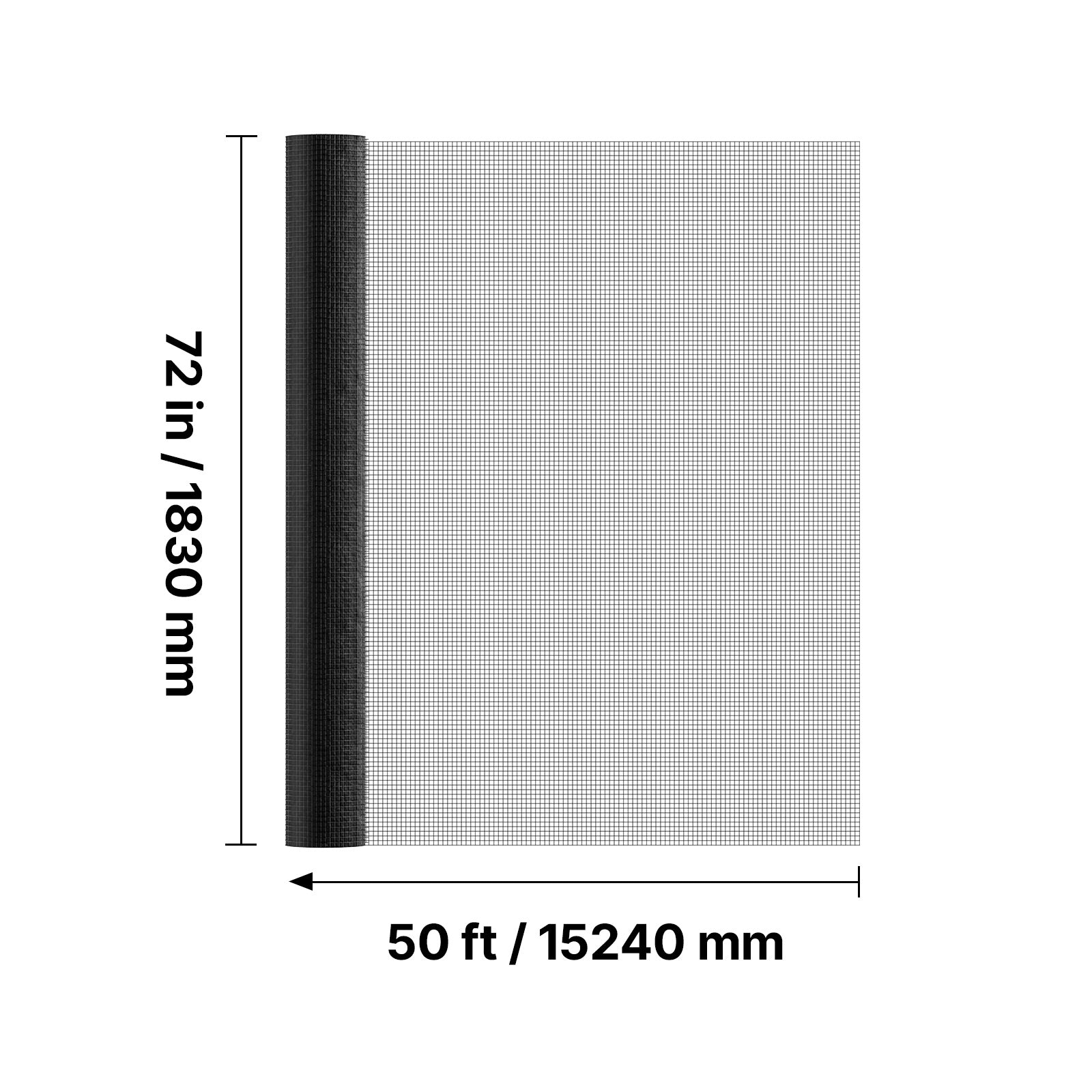 Hardware Cloth 72 in x 50 ft, 1/2 in 19 Gauge Galvanized Wire Mesh Roll, Weather-Resistant Vinyl Coated Chicken Wire Fencing, Heavy Duty Welded Garden Plant Fencing for Rabbit Cage Snake Fence
