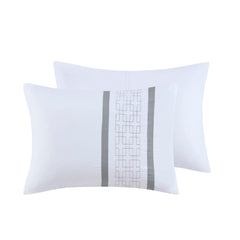 8 Piece Embroidered Comforter Set White King