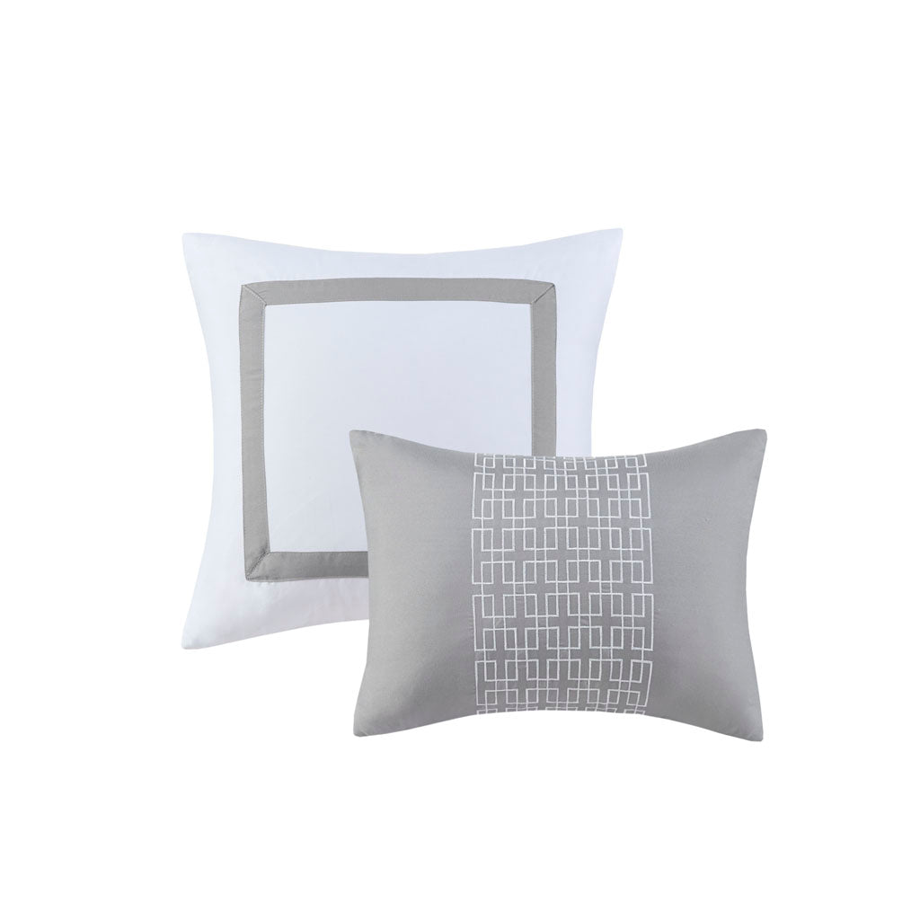 8 Piece Embroidered Comforter Set White King