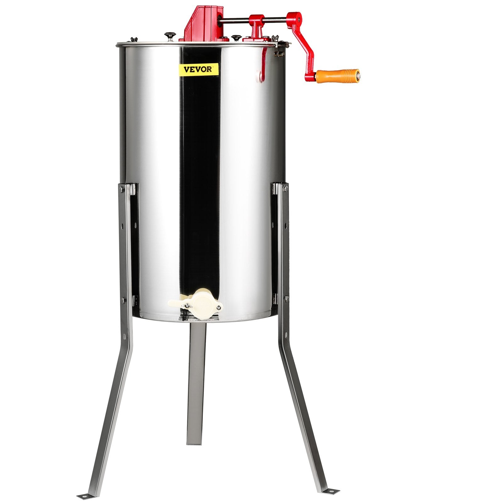 Manual Honey Extractor, 3 Frames Honey Spinner Extractor, Stainless Steel Beekeeping Extraction, Honeycomb Drum Spinner with Lid, Apiary Centrifuge Equipment with Height Adjustable Stand