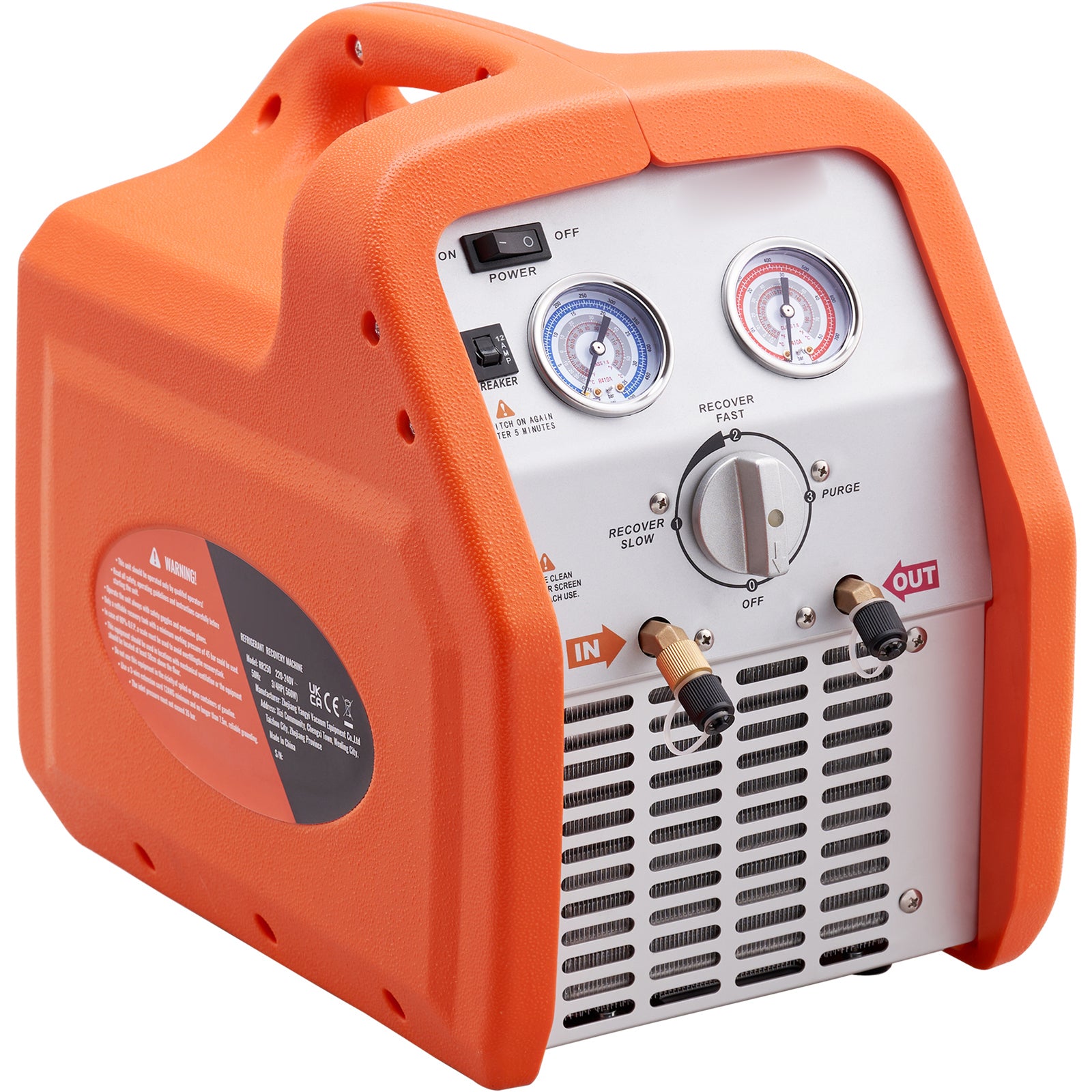 3/4 HP Refrigerant Recovery Machine - Portable AC Recovery Machine with High Pressure Protection, 120V 60Hz Refrigerant Recycle Machine HVAC for Car Air Conditioning, Vapor Liquid Refrigerant