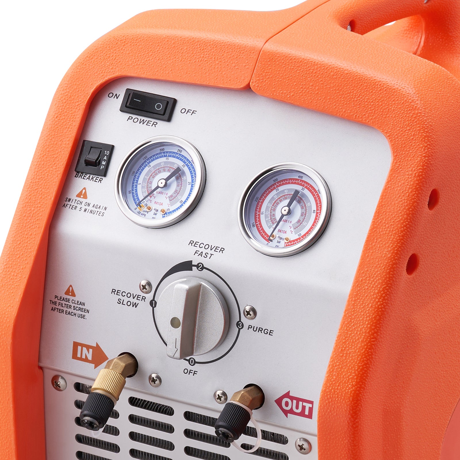 3/4 HP Refrigerant Recovery Machine - Portable AC Recovery Machine with High Pressure Protection, 120V 60Hz Refrigerant Recycle Machine HVAC for Car Air Conditioning, Vapor Liquid Refrigerant