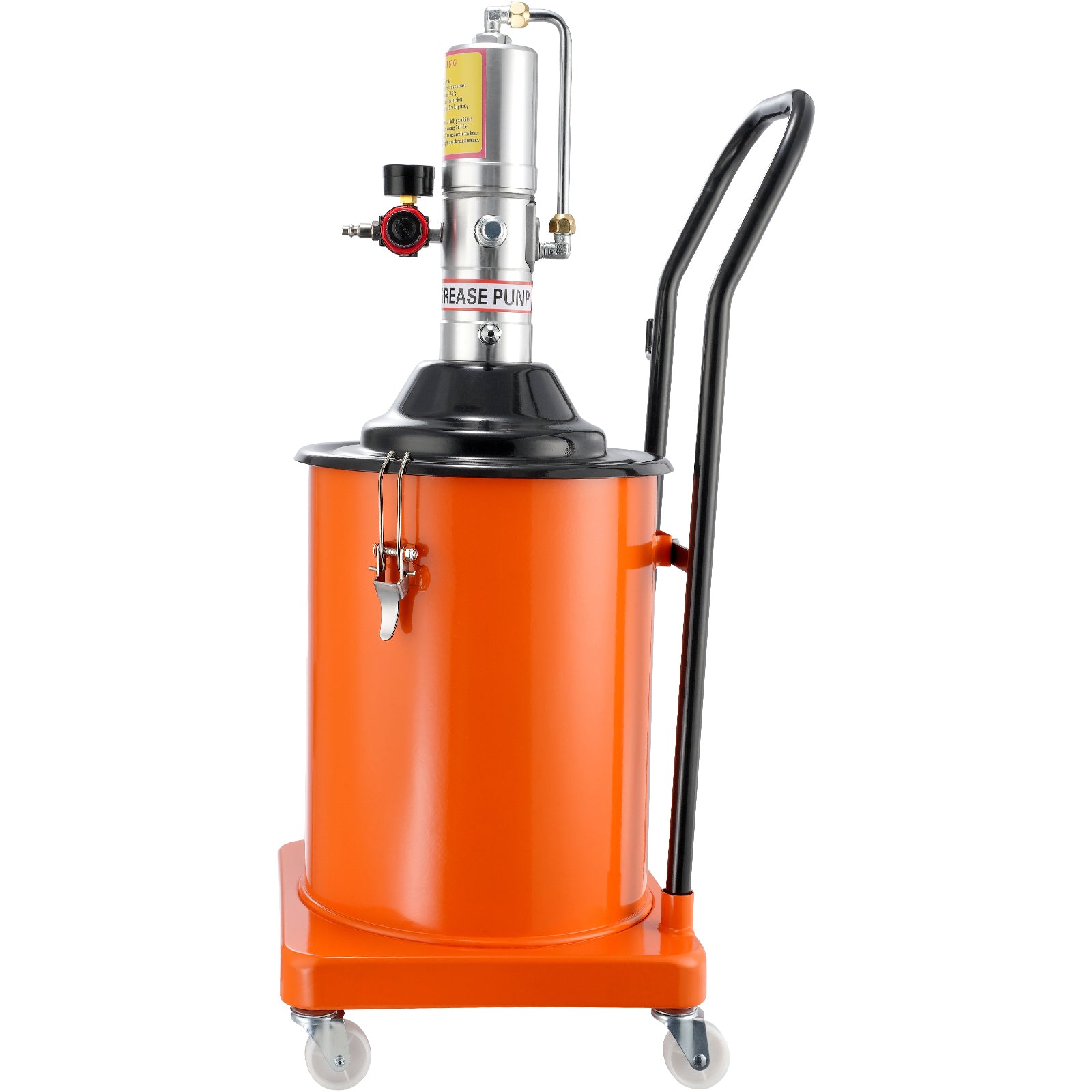 Grease Pump, 5 Gallon 20L, Air Operated Grease Pump with 13 ft High Pressure Hose and Grease Gun, Pneumatic Grease Bucket Pump with Wheels, Portable Lubrication Grease Pump 50:1 Pressure Ratio