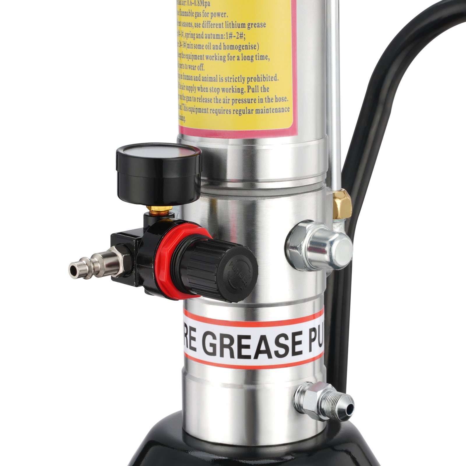 Grease Pump, 5 Gallon 20L, Air Operated Grease Pump with 13 ft High Pressure Hose and Grease Gun, Pneumatic Grease Bucket Pump with Wheels, Portable Lubrication Grease Pump 50:1 Pressure Ratio