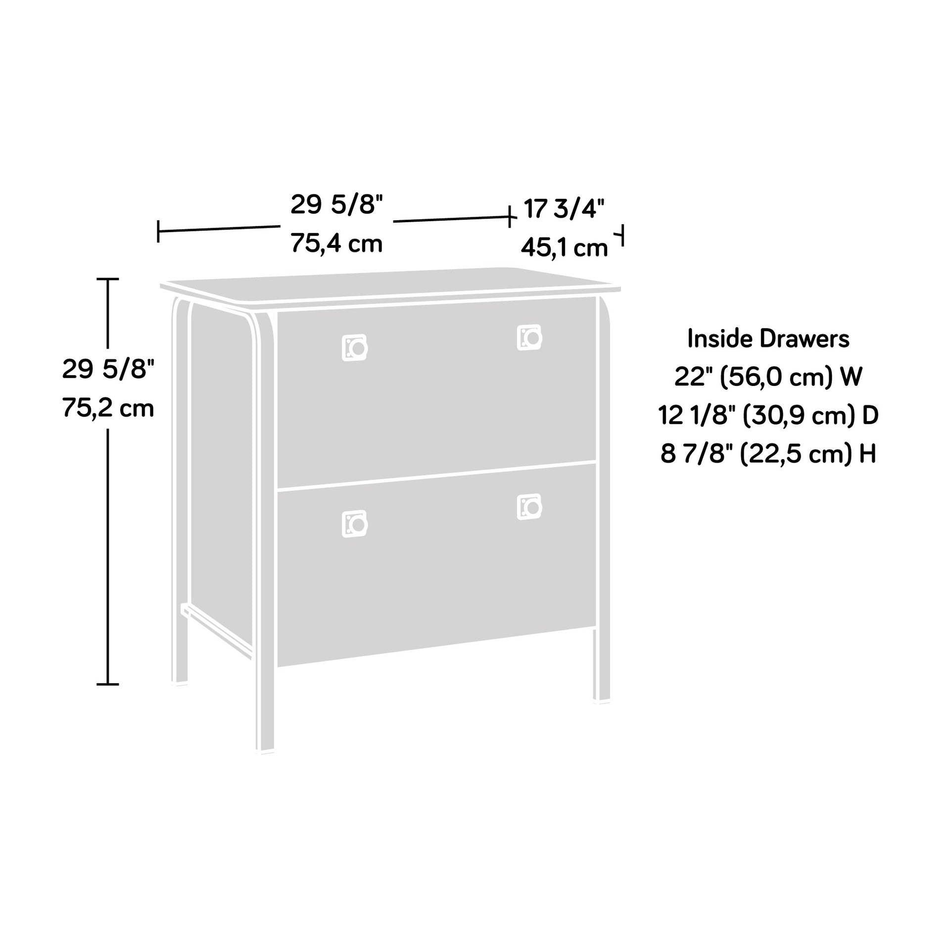 Lateral File with Bold Design, Oak finish