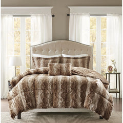 King 4PC Faux Fur Comforter Set