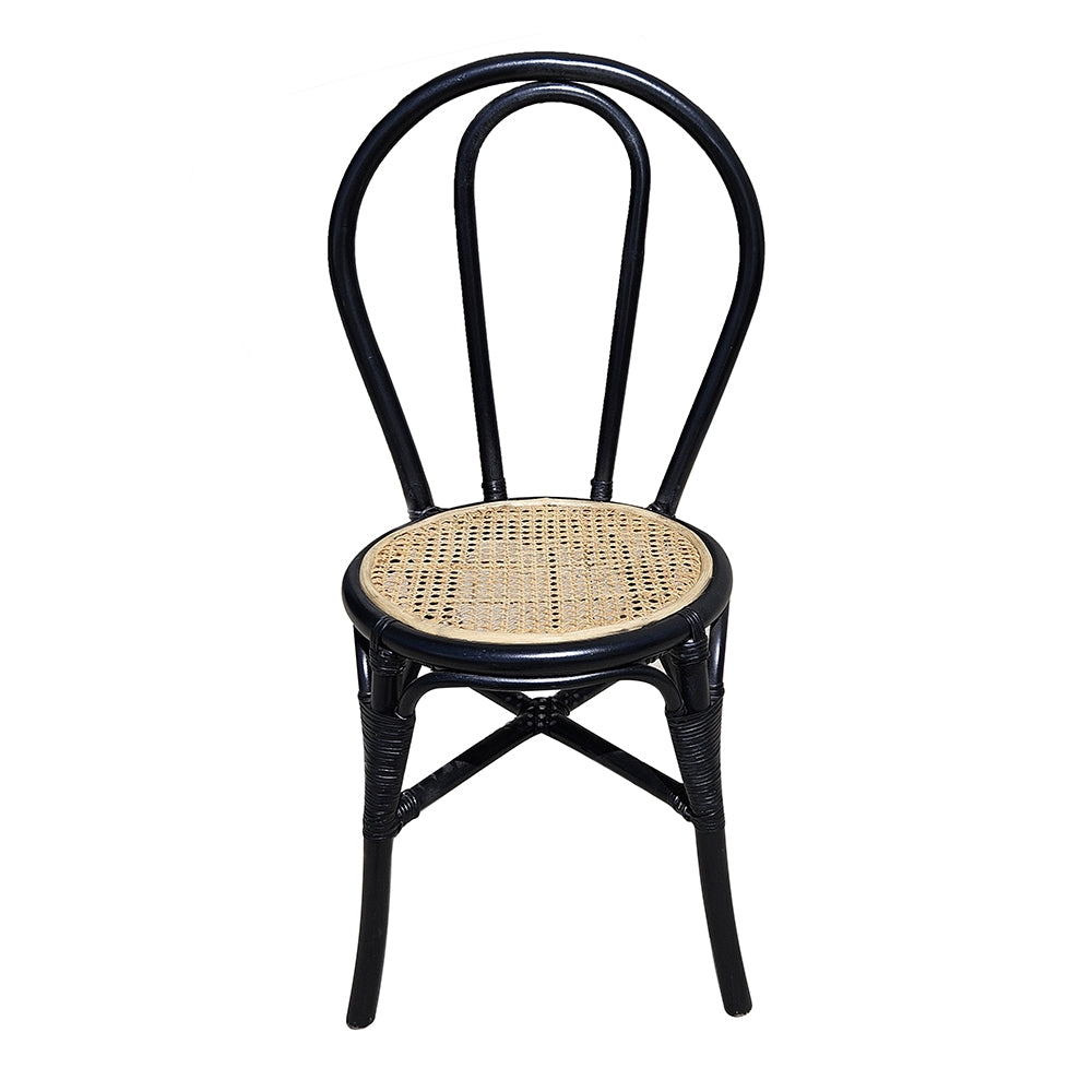 Set of 2, 15.5x20.5x35.5" Black Rattan Dining Chair