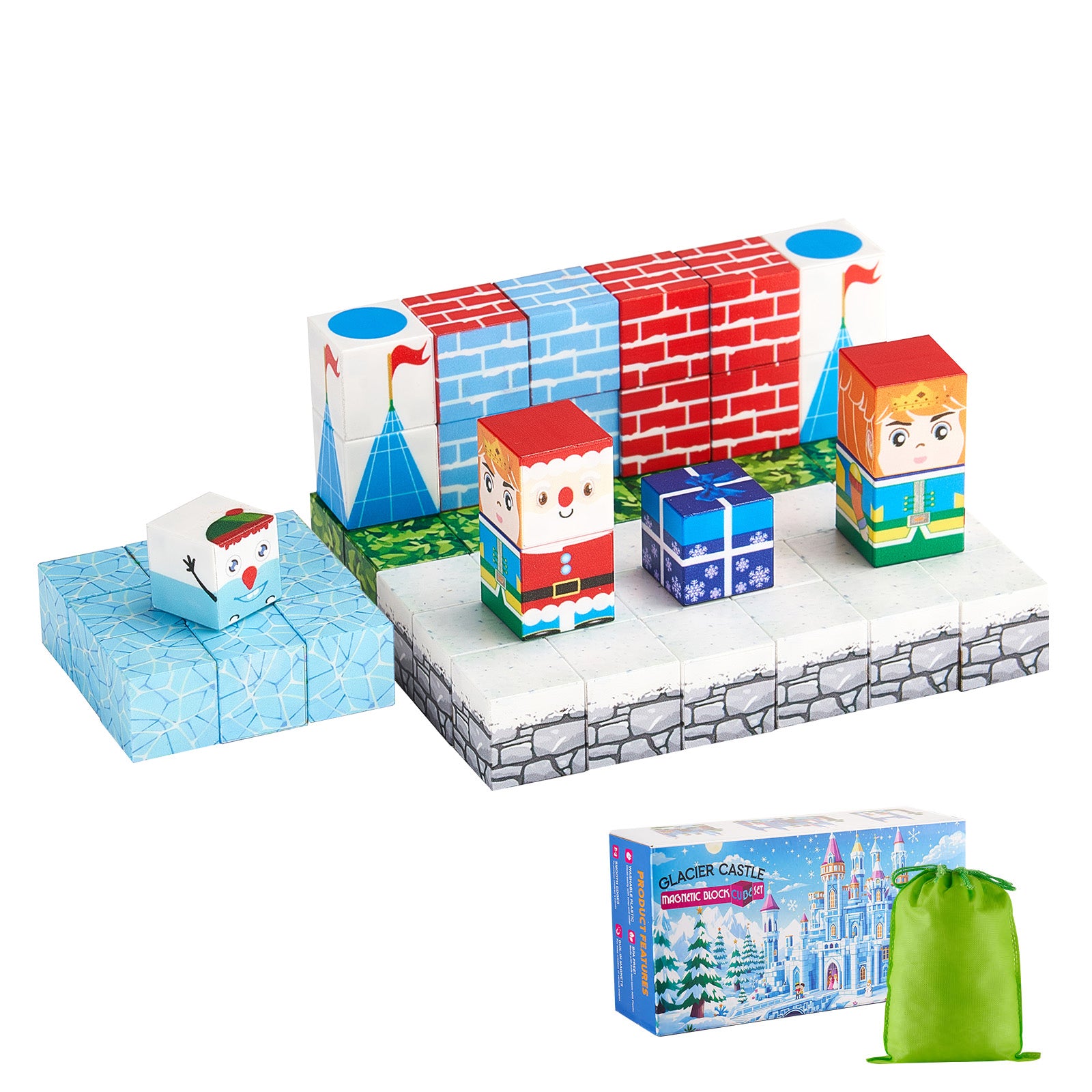 Magnetic Blocks 150 PCS Glacier Castle Set STEM Montessori Sensory Toys