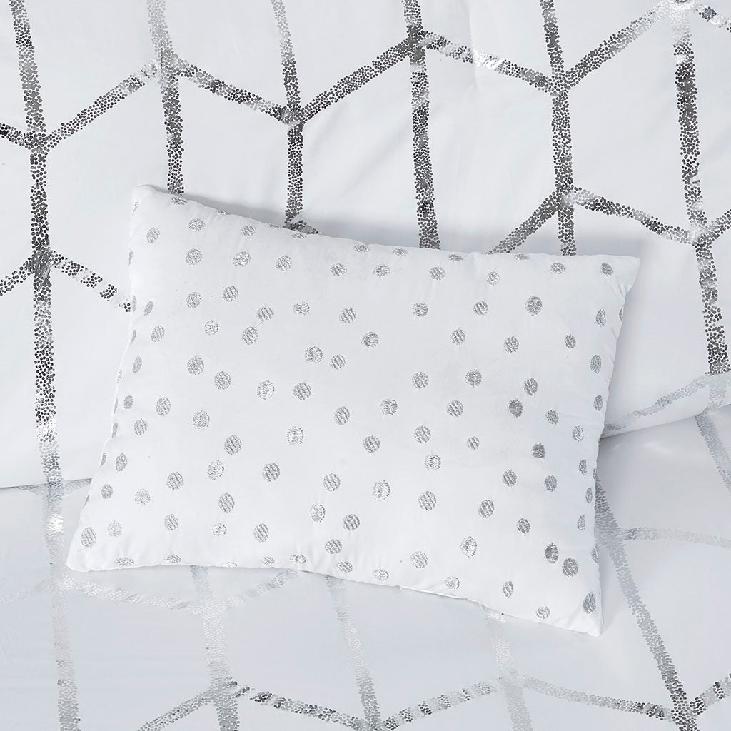 Full/Queen Metallic Printed Comforter Set
