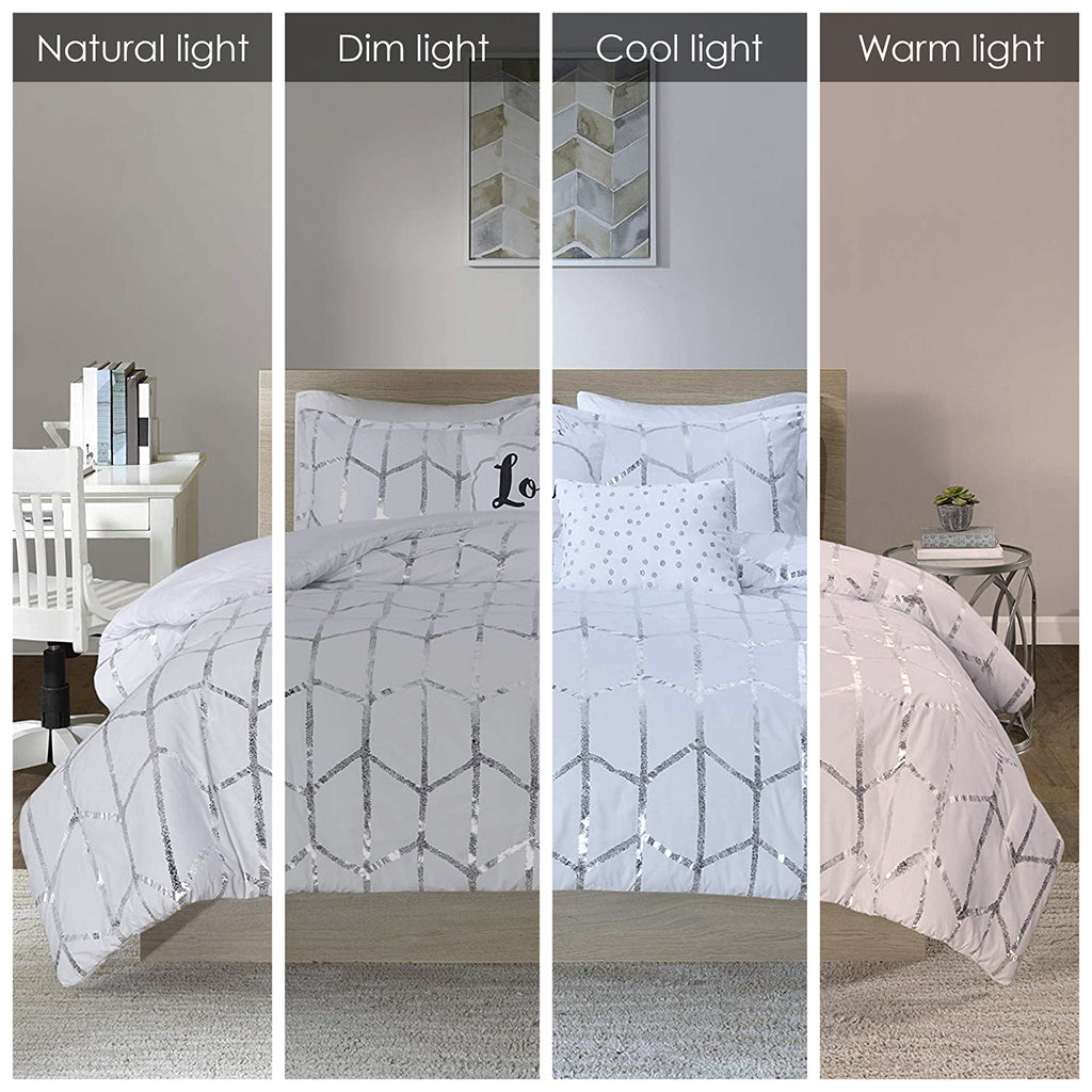 Full/Queen Metallic Printed Comforter Set