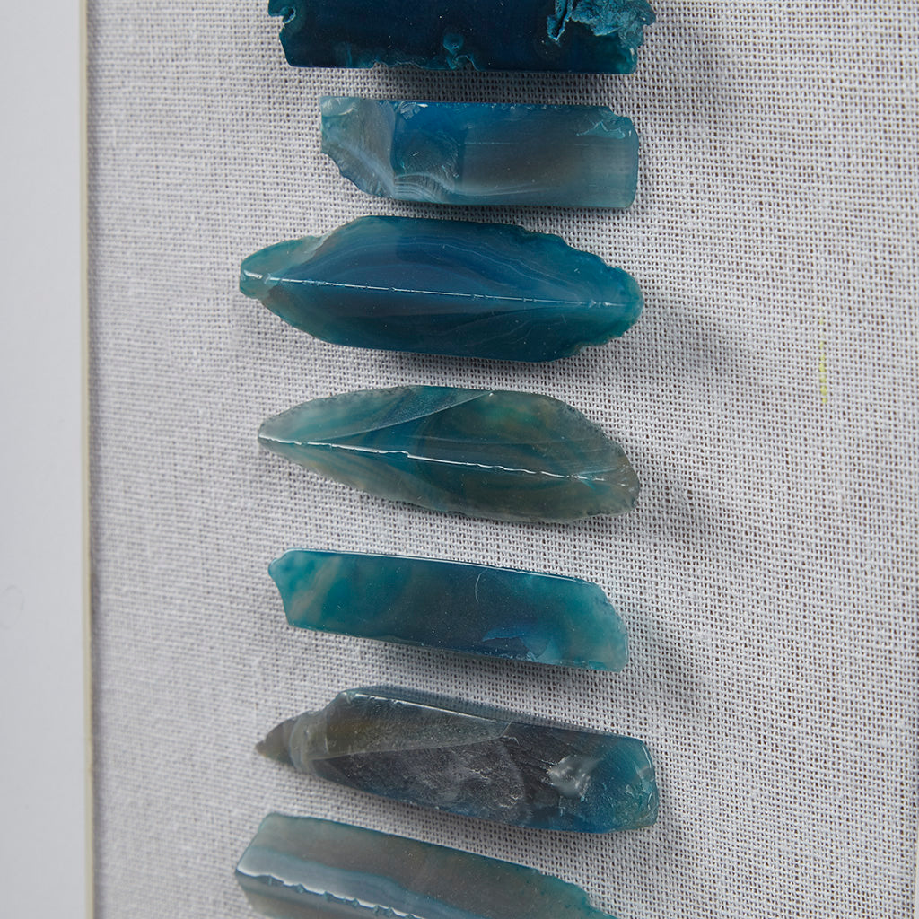 Framed Blue Agate Shadowbox Wall Decor Panel
