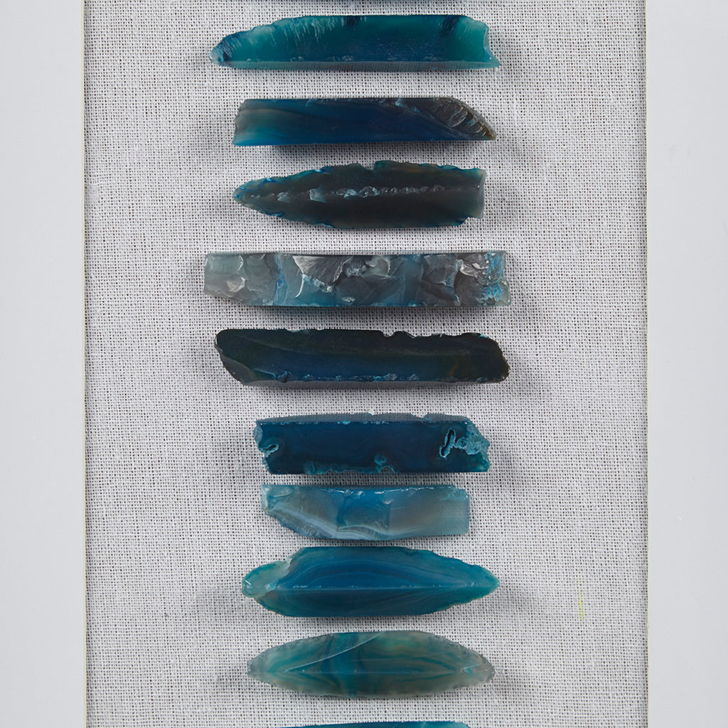 Framed Blue Agate Shadowbox Wall Decor Panel
