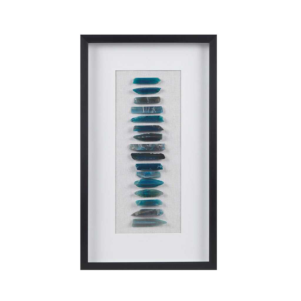 Framed Blue Agate Shadowbox Wall Decor Panel