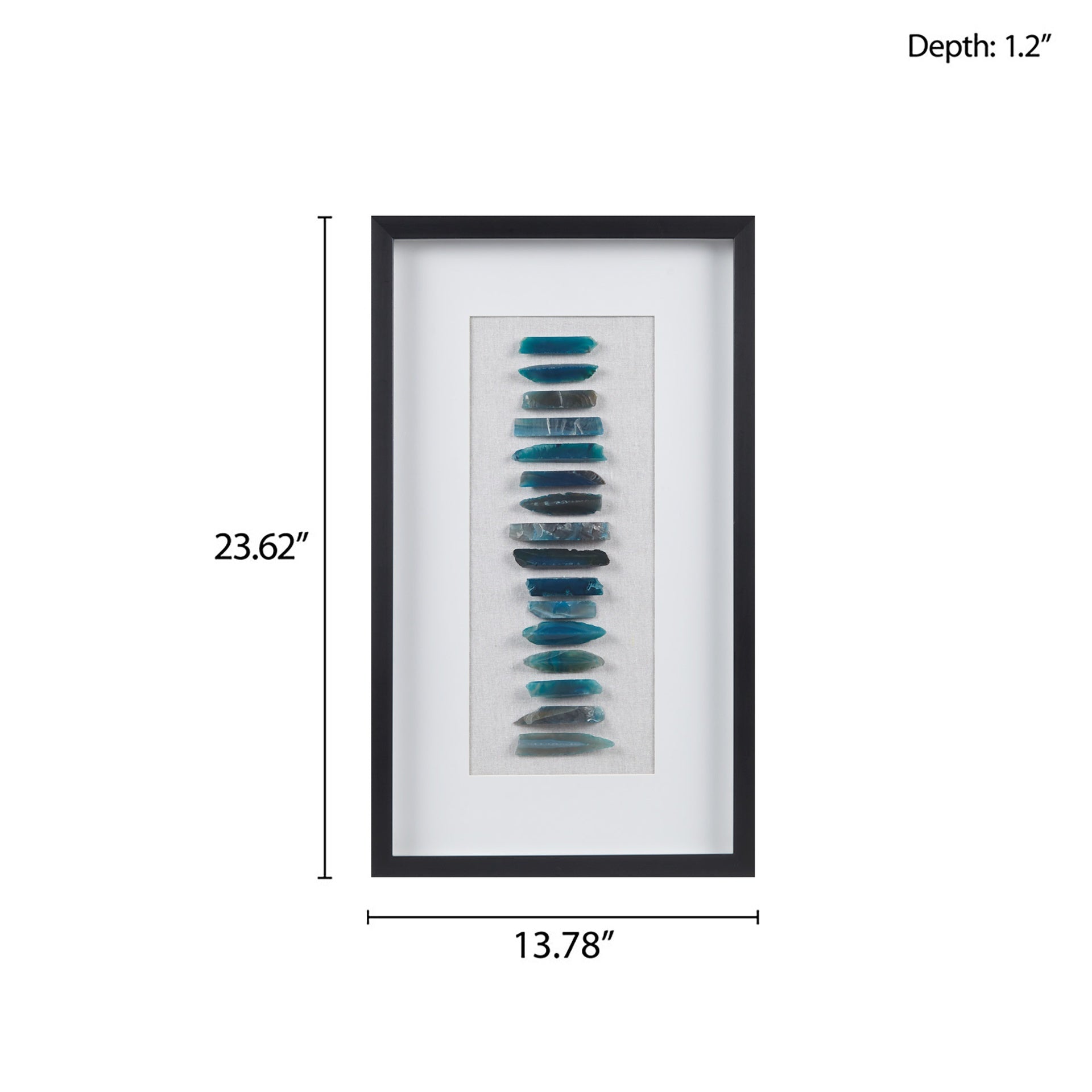 Framed Blue Agate Shadowbox Wall Decor Panel