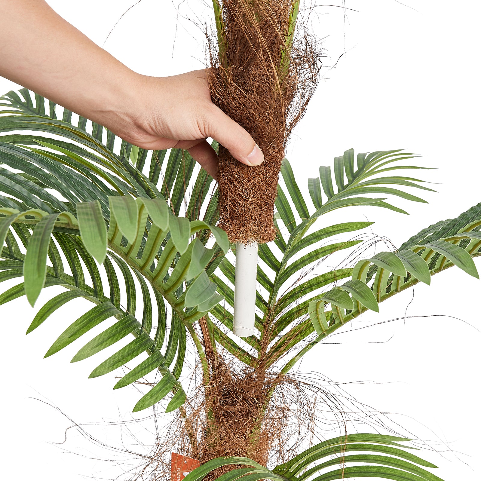 Artificial Palm Tree, 4 FT Tall Faux Plant, Secure PE Material & Anti-Tip Tilt Protection Low-Maintenance Plant, Lifelike Green Fake Tree for Home Office Warehouse Decor Indoor Outdoor