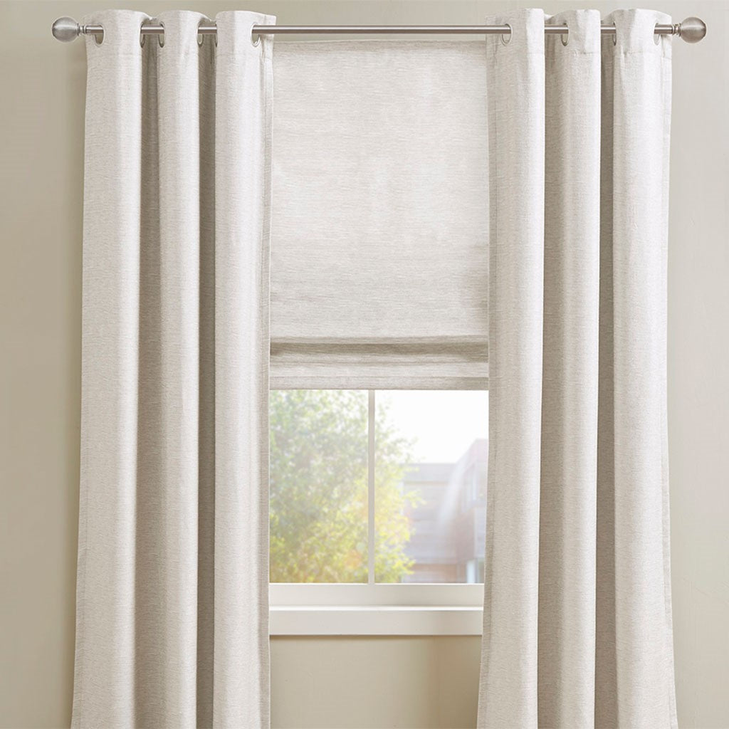 Printed Faux Silk Room Darkening Cordless Roman Shade