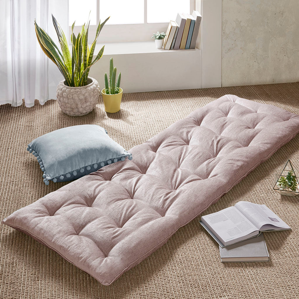Poly Chenille Lounge Floor Pillow Cushion Blush 27" x 74"