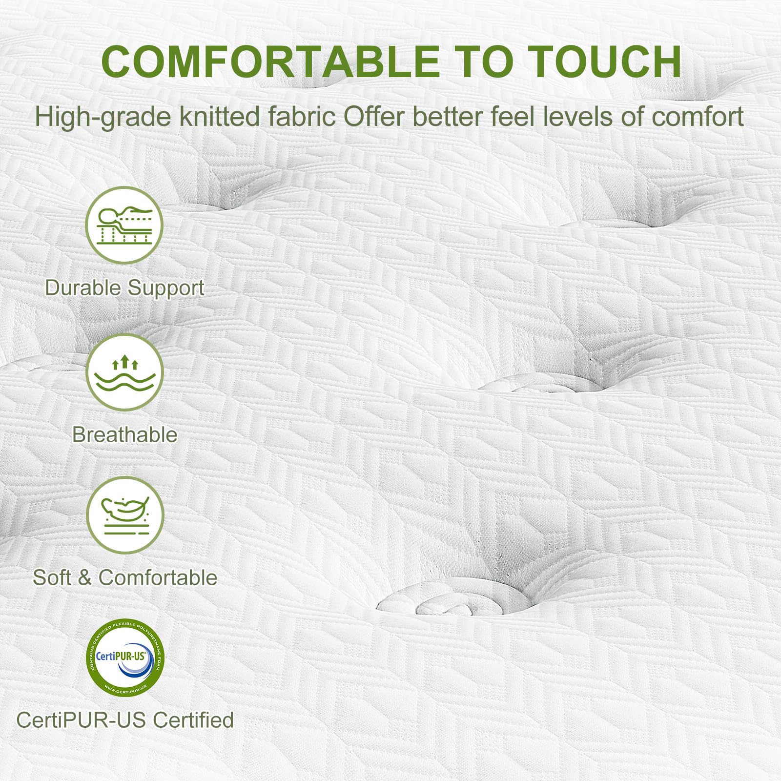 14 Inch Queen Size Hybrid Mattress in a Box with Gel Memory Foam and Pocket Springs, Pressure Relief & Motion Isolation, CertiPUR-Us Certified, Assembled in USA